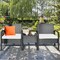 Costway 3PCS Patio Rattan Furniture Set Table & Chairs Set with Cushions Outdoor